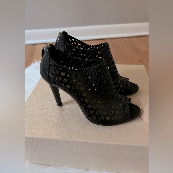 Prada Leather Peep Toe Booties - Picture 2 of 10